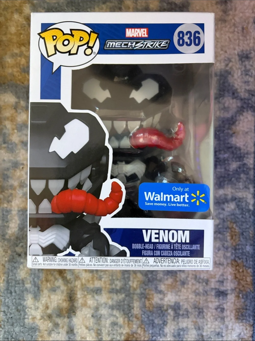 Funko POP! Marvel Venom Mech Strike Figure Black White with Red Tongue
